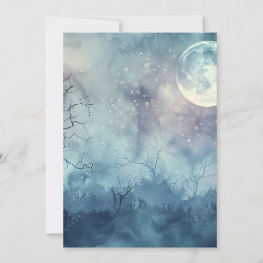 ガール・ワーウルフ | ハロウィーンの赤ちゃんシャワー 招待状 (裏面)