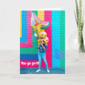 ガール、幸運を祈ってる！がんばって！ カード (正面)