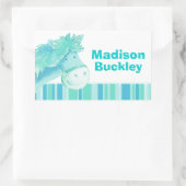 ガールidフルネームaqua pony horse sticker 長方形シール (バッグ)