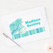 ガールidフルネームaqua pony horse sticker 長方形シール (封筒)