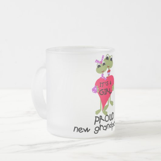 ガールTシャツとギフトのおじいちゃん フロストグラスマグカップ (正面左)