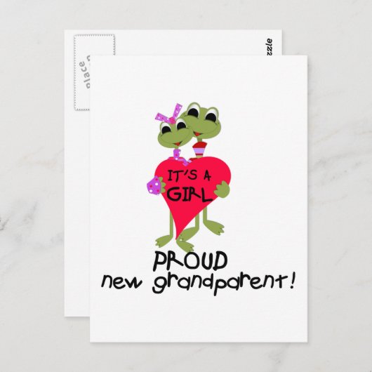 ガールTシャツとギフトのおじいちゃん ポストカード (正面/裏面)