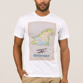 ガーンジーのヴィンテージの地図 Tシャツ (正面)