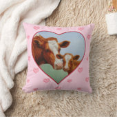 ガーンジーカウアンドカーフレットピンクハート クッション (ブランケット)