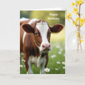 ガーンジーカウズ誕生日ユーモア カード (黄色い花)