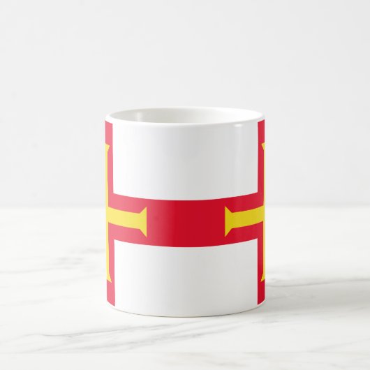 ガーンジー国旗のセラミックマグカップ コーヒーマグカップ (中央)