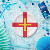 ガーンジー国旗 ペーパープレート (パーティー)