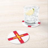 ガーンジー国旗 ラウンドペーパーコースター (インサイチュ)