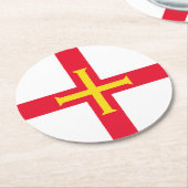ガーンジー国旗 ラウンドペーパーコースター (アングル)