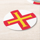 ガーンジー国旗 ラウンドペーパーコースター (アングル)