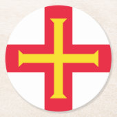 ガーンジー国旗 ラウンドペーパーコースター (正面)