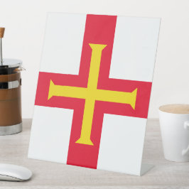 ガーンジー国旗 台座サイン