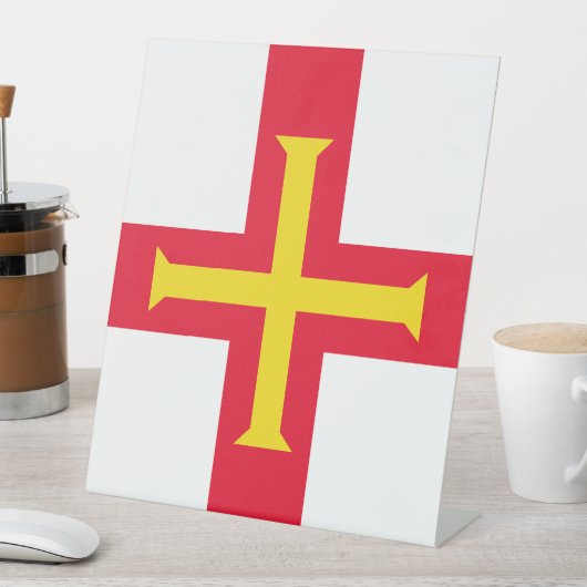 ガーンジー国旗 台座サイン (インサイチュ)