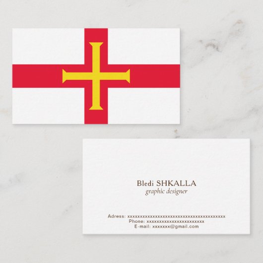 ガーンジー国旗 名刺 (正面/裏面)