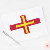 ガーンジー国旗 長方形シール (封筒)