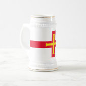 ガーンジー島の旗 ビールジョッキ (正面左)