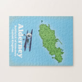 ガーンジー王国のアルダーニー統一されたベイリウィックの地図 ジグソーパズル (横)