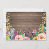 ガー素朴ルパンプキンファースト誕生日フローラ金ゴールド 招待状 (裏面)