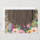 ガー素朴ルパンプキンファースト誕生日フローラ金ゴールド 招待状 (裏面)