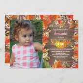 ガー素朴ルパンプキン秋誕生日招待状 招待状 (正面/裏面)