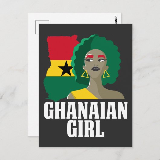 ガー誇りを持ったナ女性国旗西アフリカ ポストカード (正面/裏面)
