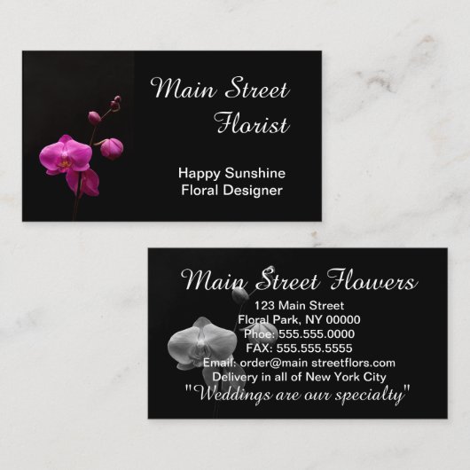 ガ蘭のピンクの花 名刺 (正面/裏面)