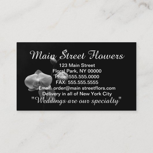 ガ蘭のピンクの花 名刺 (裏面)