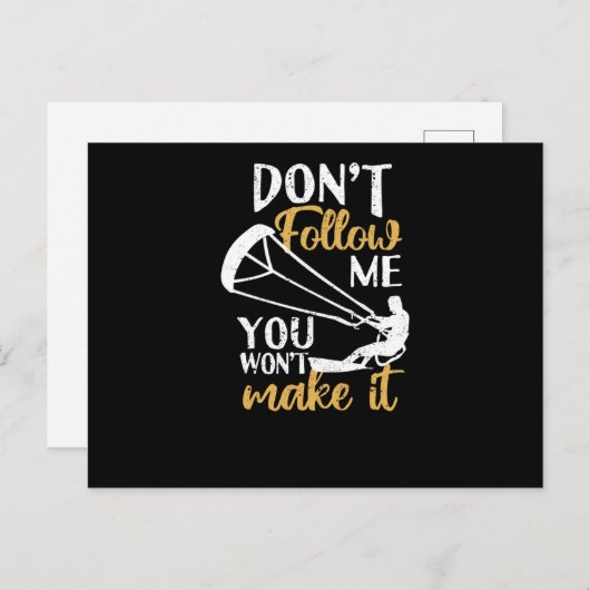 キおもしろいテサーファーのキ後を追テボード ポストカード (正面/裏面)