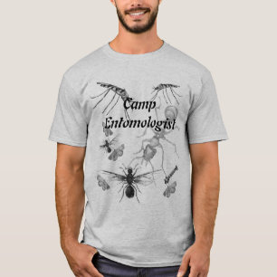キおもしろいャンプ昆虫学者バグメンTシャツ Tシャツ