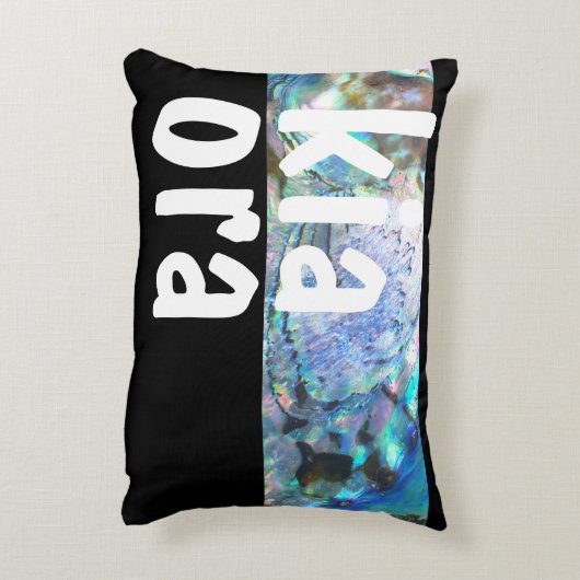 キアオラニュージーランドパウアブラックマオリNZ KIWI アクセントクッション (裏面(縦))