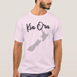 キアオラ – ニュージーランドの地図 Tシャツ