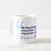 キアヌリーブス引用文-2つの点があなたを定義します コーヒーマグカップ (正面左)