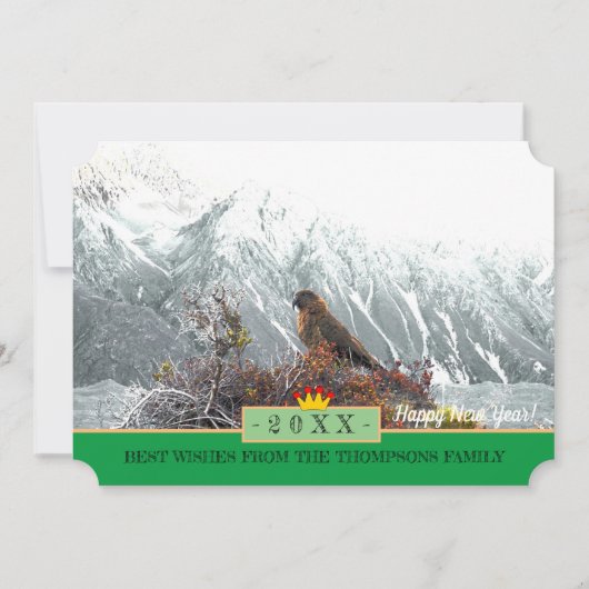 キアパロット&ハッピーニューイヤー！カード/ニュージーランド シーズンカード (正面)