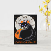 キアラ漫画子猫ブラックキャットムーン&ツリーカード カード (黄色い花)