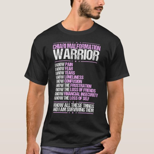 キアリマフォーメーション認識度痛み生存者紫 Tシャツ (正面)