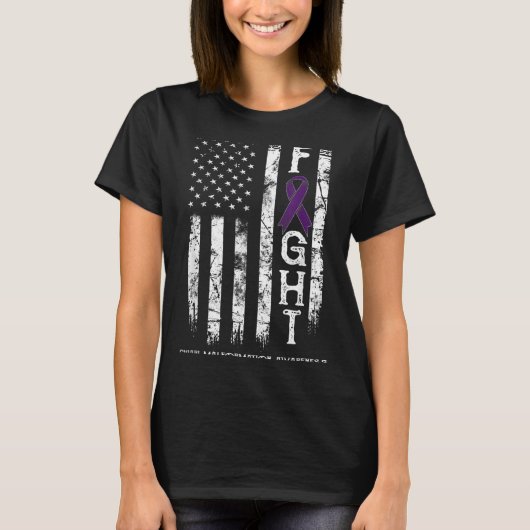 キアリ奇形の戦士アメリカ国旗 Tシャツ (正面)