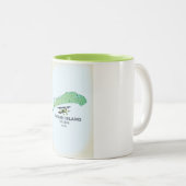 キアワアイランドサウスカロライナの地図 ツートーンマグカップ (正面右)