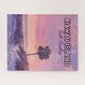 キアワアイランドサウスカロライナビーチパームツリー ジグソーパズル (横)