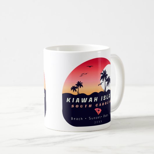 キアワアイランドピアSCレトロサンセットディ土産60s コーヒーマグカップ (正面右)