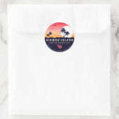 キアワアイランドピアSCレトロサンセットディ土産80s ラウンドシール (バッグ)