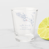 キアワアイランドマップエレガントネイビーブルー結婚式の引き出物 ショットグラス (裏面)
