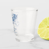 キアワアイランドマップエレガントネイビーブルー結婚式の引き出物 ショットグラス (右)