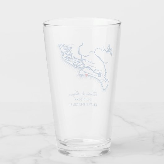 キアワアイランドマップエレガントネイビーブルー結婚式の引き出物 タンブラーグラス (裏面)