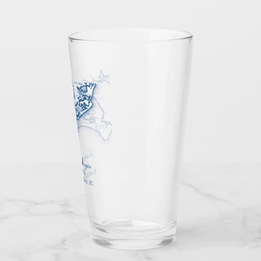 キアワアイランドマップエレガントネイビーブルー結婚式の引き出物 タンブラーグラス (左)