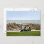キアワアイランド第18ホールのゴルフカート ポストカード (正面/裏面)