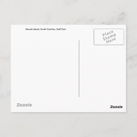 キアワアイランド第18ホールのゴルフカート ポストカード (裏面)