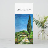 キアンティの古い農家、青緑赤白 招待状 (スタンド正面)