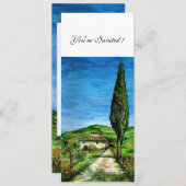 キアンティの古い農家、青緑赤白 招待状 (正面/裏面)