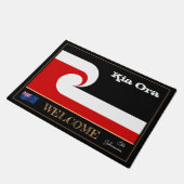 キア·オラ&マオリ·ウェーブ·フラッグ·マットNZ/ラグビー·スポーツ ドアマット (アングル)