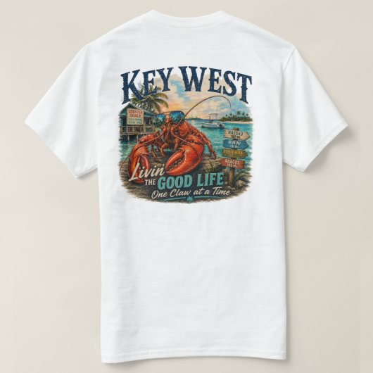 キイウェストで素敵な暮らしを Tシャツ (デザイン裏面)